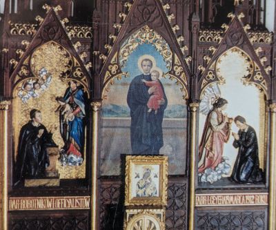 Darstellung der beiden Stanislaus-Legenden auf dem Lodzer Altar  - Darstellung der beiden Stanislaus-Legenden auf dem Lodzer Altar  