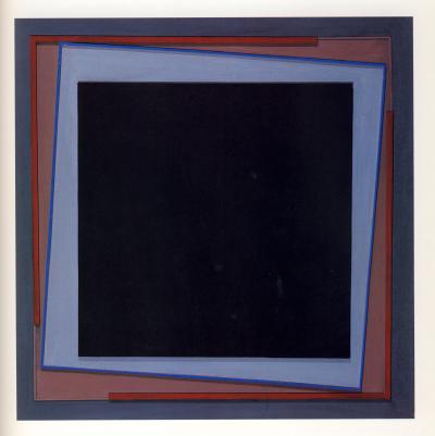 Andrzej Nowacki: Hommage a noir, Relief auf Hartfaser, Acryl, 63 x 63 cm, 1993