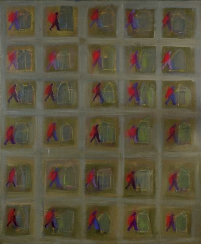 Fig. 86: “Rented Rooms” (Mieträume) 35, 2002 - Acrylic on canvas, 54x65 cm, private collection