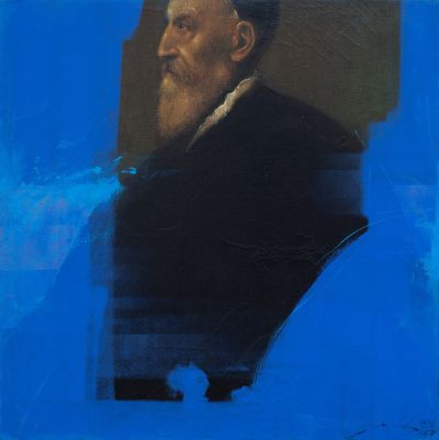 Wiesław Smętek, Tycjan (Tizian), 1991-1997, oil on canvas, 74 x 74 cm, in possession of the artist