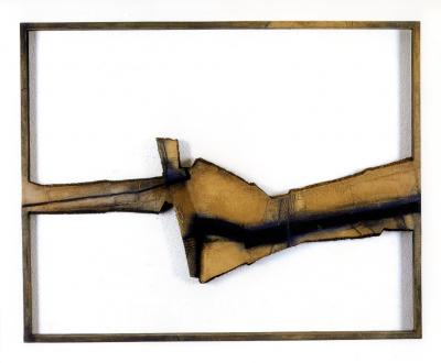 Abb. 11: Wandsegment VII/7, 1994 - Wandsegment VII/7, 1994. Holzplatte, Acryl, Pigmente, 100 x 130 cm, Privatbesitz