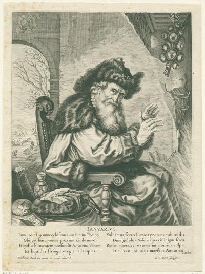 Alegoria stycznia, 1645. Według obrazu Joachima von Sandrarta, Rijksmuseum w Amsterdamie.