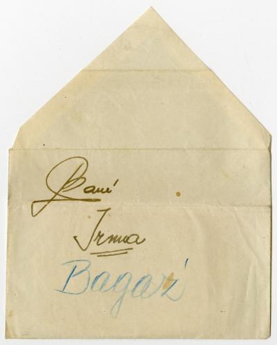 Dokument Nr. 113/1 - Umschlag mit der Inschrift: Pani Irma, Bagaż. 