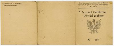 Dokument Nr. 131/1 - Personalausweis von Irma Topolnicka mit Lichtbild und Informationen zur Person und Aussehen, zudem Information über die Deportation nach Lundenburg am 15.8.1944. 