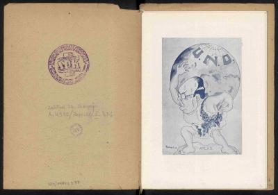 Stanisław Toegel „Atlas“. Tablica 1 z cyklu „Olymp of Today“, Wydawnictwo Strażnica, Celle 1947.