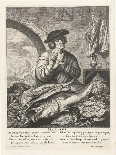 Allegorie des März, 1645. Nach einem Gemälde von Joachim von Sandrart, Rijksmuseum Amsterdam.