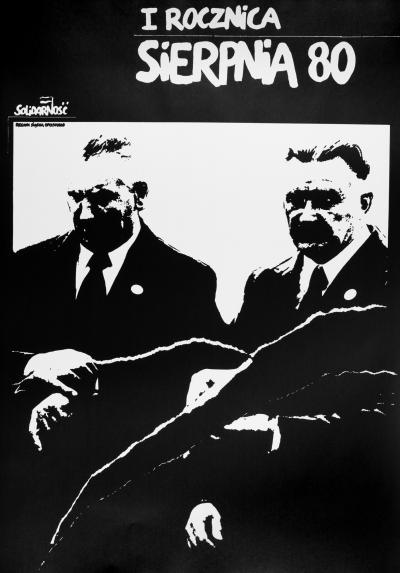 Erster Jahrestag des August-80 - Erster Jahrestag des August-80, Solidarność-Plakat aus der Region Oppeln, 1981 