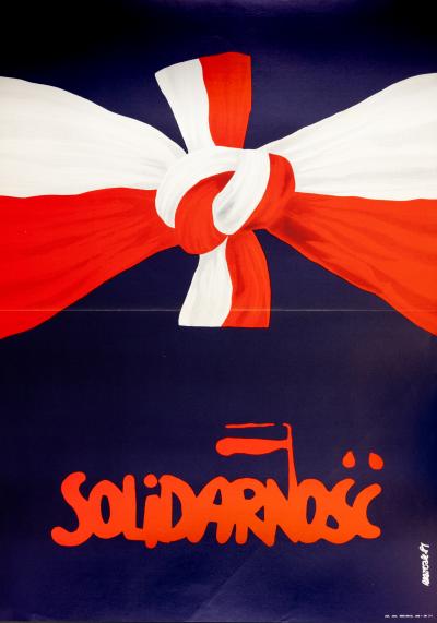 Solidarność poster (illegible signature), 1981