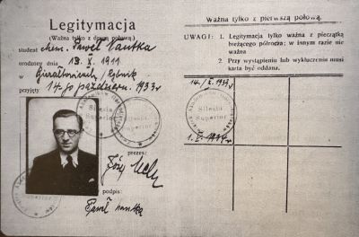 Legitymacja Pawła Nantki-Namirskiego - Z 1933 r. Zauważalne pieczęcie Związku Akademików Górnoślązaków „Silesia Superior” 