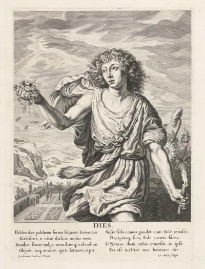 Alegoria dnia, 1645. Według obrazu Joachima von Sandrarta, Rijksmuseum w Amsterdamie.