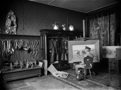 Carl Teufel: Jan Rosen´s atelier, Munich 1889. Black and white photograph from glass negative, 18 x 24 cm,  Foto Marburg image archive, Image No.: 121.783, Digitisation 2013