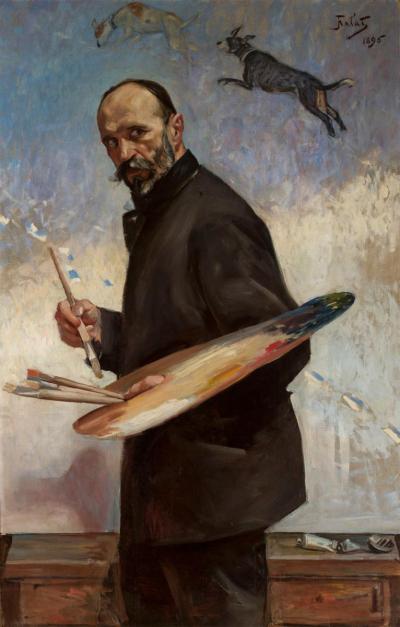 Julian Fałat (1853-1929): Selbstbildnis, 1896. Öl auf Leinwand, 133,5 x 86 cm