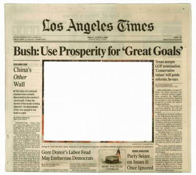 Empty Images, 2000/2006. Los Angeles Times, 4th August 2000  