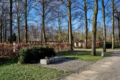 Miejsce pochówku 96 osób zabitych w więzieniu Stadelheim - Miejsce pochówku 96 osób zabitych w więzieniu Stadelheim. Widok ogólny. Cmentarz Am Perlacher Forst, Monachium 