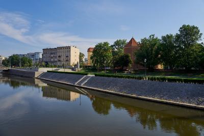 View of the St. Martin's Church (Kościół św. Marcina) in Wrocław from the direction of the Oder.