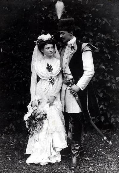 Helena und Stanisław Sierakowski, Hochzeitsfoto, 1910