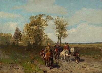Abb. 21: Kosaken, 1874 - Kosaken, 1874. Öl auf Leinwand, 33,4 x 46,6 cm, Städtische Galerie im Lenbachhaus und Kunstbau München