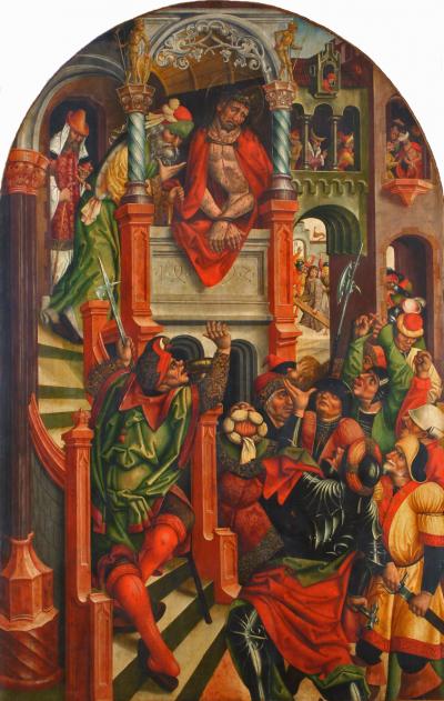 Ecce-Homo, tablica ołtarza głównego dawnego kościoła franciszkanów p.w. św. Antoniego w Monachium (zburzony w latach 1802-1803), 1492 r.