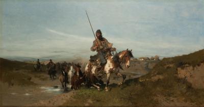 Abb. 22: Pferdezucht, 1876 - Pferdezucht in der Steppe, 1876. Öl auf Leinwand, 61,5 x 112,5 cm, Polenmuseum Rapperswil, Inv. Nr. Dep. 89