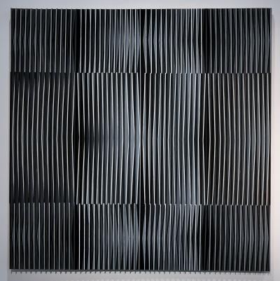24.08.15, Relief auf Hartfaser, Acryl, 100 x 100 cm, 2015