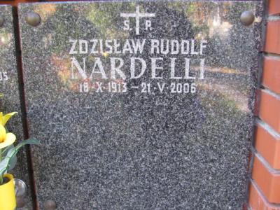 Katakomben mit dem Grab von Zdzisław Nardelli des Evangelisch-Augsburgischen Friedhofs in Warschau.