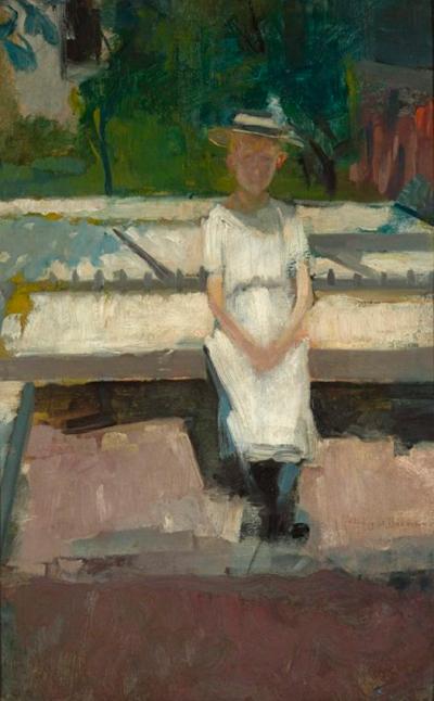 Ill. 25: Girl in the Garden, 1896  - Portrait of a Woman in a White Blouse, 1894. Oil on paperboard, 67 x 48 cm