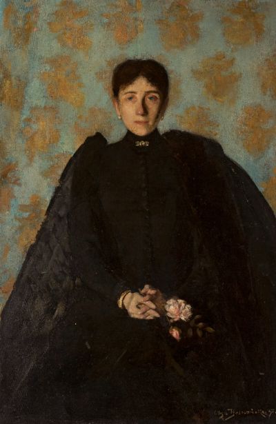 Olga Boznańska: Damenbildnis, 1891. Öl auf Leinwand, 122 x 80 cm, Inv. Nr. MP531 MNW, Nationalmuseum Warschau/Muzeum Narodowe w Warszawie