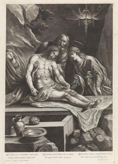 Złożenie Chrystusa do grobu, ok. 1645. Według obrazu nieznanego autora, Rijksmuseum w Amsterdamie.
