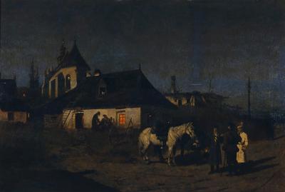 Maksymilian Gierymski: Rebels at Night, 1866/67. Oil on wood, 54.5 x 82 cm.