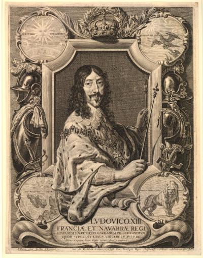 Król Ludwig XIII, 1643. Według obrazu Justusa van Egmonta, British Museum w Londynie.