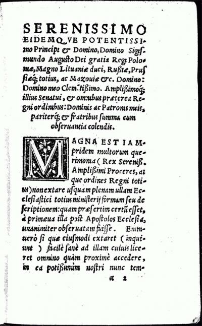 Dedykacja dla króla Zygmunta II, 1555 r.