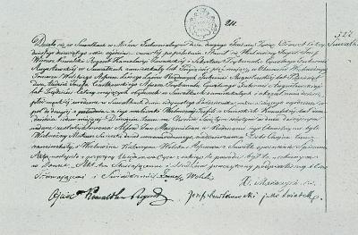 Abb. 3 - Taufschein von Alfred Jan Maksymilian Wierusz-Kowalski der Heiligen-Alexandra-Kirche in Suwałki, 02.12.1849