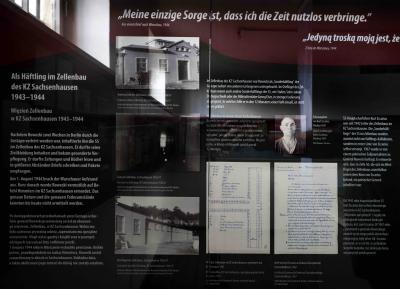 Teil der Ausstellung: Als Häftling im Zellenbau des KZ Sachsenhausen 1943-1944.