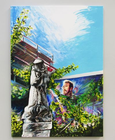 Grzegorz Kozera: Sacra Conversazione, 2019. Öl auf Leinwand, 140 x 100 cm