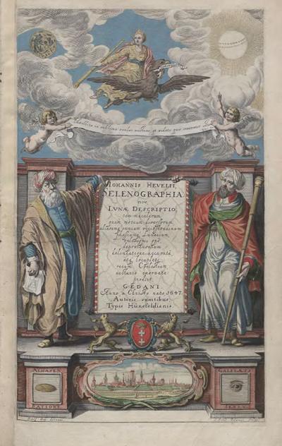 Titelkupfer, 1647. Zu Johannes Hevelius: Selenographia oder die Beschreibung des Mondes, Danzig 1647.