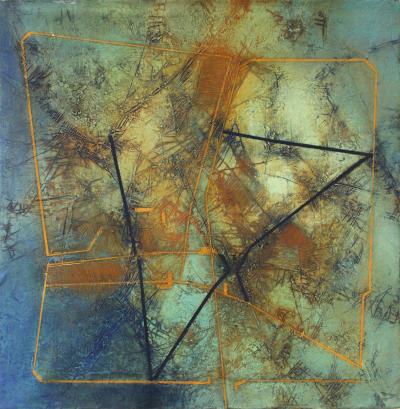 Geheimnis des Gärtners 4, 2005. Acryl auf Leinwand, 100 x 100 cm, Privatbesitz