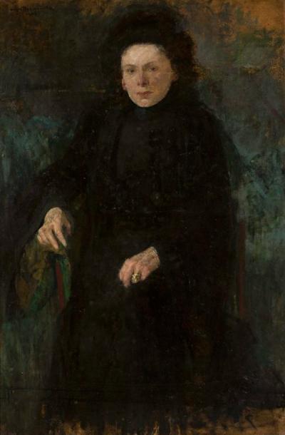 Ill. 38: Portrait of Jadwiga Papara, 1907  - Portrait of Miss Jadwiga Papara from Lviv, 1907. Oil on paperboard, 117 x 91 cm