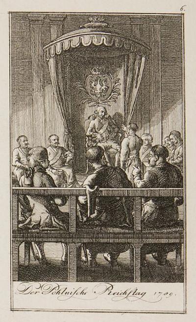 Abb. 44: Im Sejm - aus: Darstellungen aus der neuen Geschichte, 1790