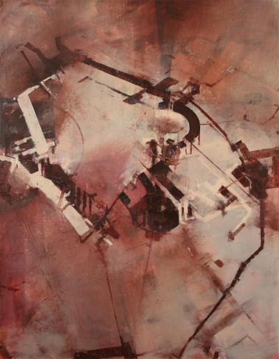 Wüstenpolis 1, 2007. Öl auf Leinwand, 160 x 130 cm, Privatbesitz