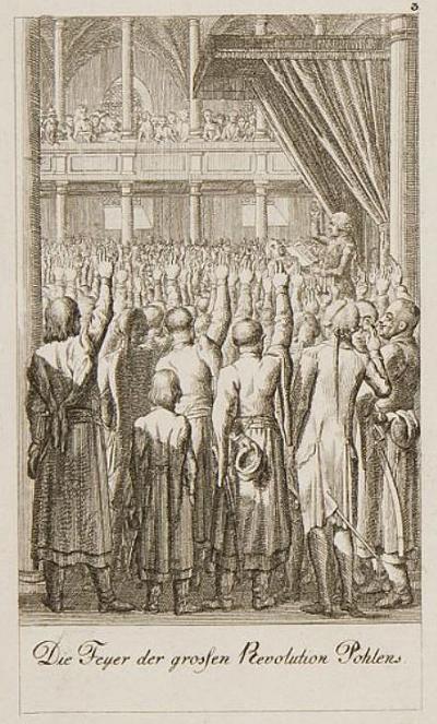 Daniel Chodowiecki: Celebrating Pohland’s Great Revolution, 1792. Etching from: Six Prints on Recent History …and Six Prints on Blumauer’s Aeneïde, the Royal Great Britain Historical Genealogical Calender for 1793 (Engelmann 689/3)