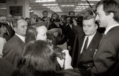 Besuch des polnischen Staatspräsidenten Lech Wałęsa - Lech Wałęsa im Polnischen Institut in Berlin (1992)