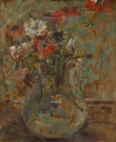 Ill. 51: Poppies, post 1920  - Poppies, post 1920. Oil on paperboard, 46 x 38 cm