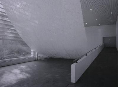 Untitled, 2001. Paper, wood glue, aluminium profile, L = 2000 cm, W = 580 cm, H = 660 cm, Museum Bochum (Danuta Karsten exhibition of room installations; Installation 1)