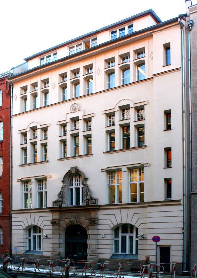 Fig. 6: Former Higher Institute for Jewish Studies, Berlin - Former Higher Institute for Jewish Studies, Berlin, Artilleriestraße 14. Now Leo-Baeck-Haus, Tucholskystraße 9, headquarters of the Central Council of Jews in Germany 