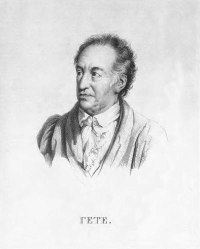 Orest Adamowitsch Kiprensky (1782-1836): Porträt Johann Wolfgang von Goethe, Marienbad 1823. Lithographie nach einer Bleistiftzeichnung