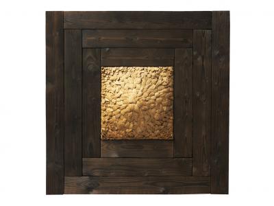 ill. 62: Wooden Panel, 2009 - Wooden Panel, 2009. Spruce, charcoaled, maple, 101 x 101 x 20 cm, de Weryha Collection, Hamburg