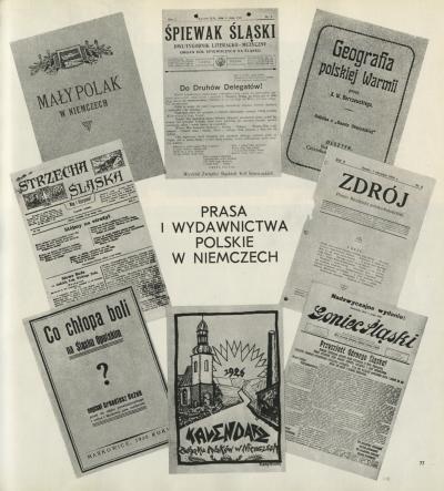 Abbildung zum polnischen Pressewesen und -erzeugnissen in Deutschland. Überblick über unterschiedliche polnische Zeitschriften.