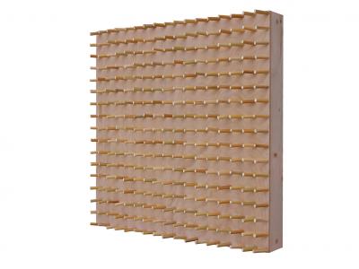 ill. 77: Wooden Panel, 2013 - Wooden Panel, 2013. Cut reeds on wooden board, 50 x 50 x 9.5 cm, de Weryha Collection, Hamburg