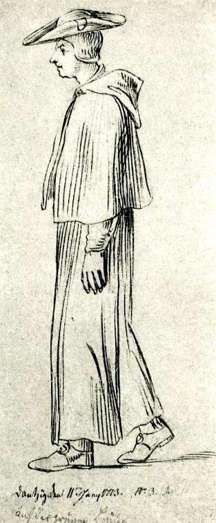 Daniel Chodowiecki: A Catholic Priest, 1773 (collotype from: From Berlin to Danzig. An artist’s journey …, Berlin 1895. Original drawing in the Akademie der Künste, Berlin, Inv. no. Chodowiecki 26)