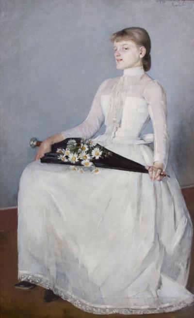 Ill. 7: From a Walk, 1889 - From a Walk (Lady in a White Dress), 1889. Oil on canvas, 161.5 x 100 cm